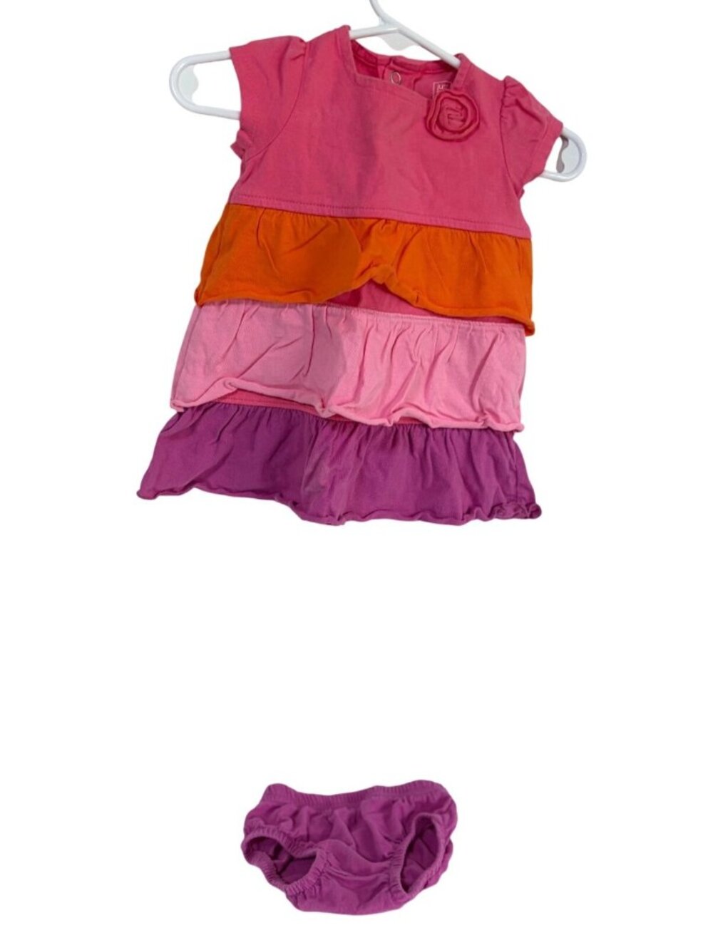 Just One You Carters Girls Infant Baby Size 6 months Pink Tiered Dress with shor